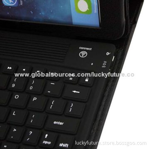 Leather Case with 76-key Foldable Bluetooth v3.0 Keyboard for iPad Air, Black/White/Red/Pink/Blue